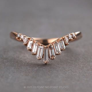 V-Shaped Carly Wedding Band, 14K Rose Gold