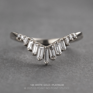 Carly Wedding Ring, 13 Diamond, V-Shaped Contour