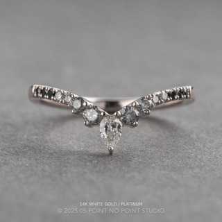 Cassiopeia Wedding Ring, 15 Ombre Diamond