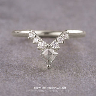 Kylie Wedding Ring, 7 Salt and Pepper and White Diamonds, Round Band