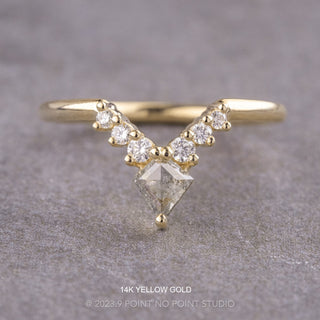 Kylie Wedding Ring, 7 Salt and Pepper and White Diamonds, Round Band
