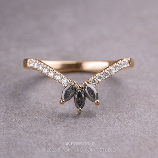 Celia Wedding Ring, Salt and Pepper Marquise, 17 Diamond