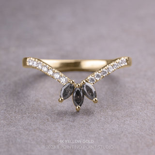 Celia Wedding Ring, Salt and Pepper Marquise, 17 Diamond