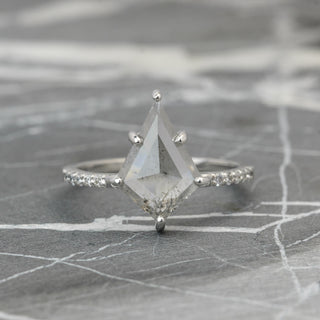 2.90 Carat Salt and Pepper Kite Diamond Engagement Ring, Jules Setting