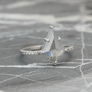 2.90 Carat Salt and Pepper Kite Diamond Engagement Ring, Jules Setting