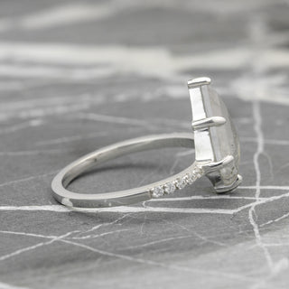 2.90 Carat Salt and Pepper Kite Diamond Engagement Ring, Jules Setting