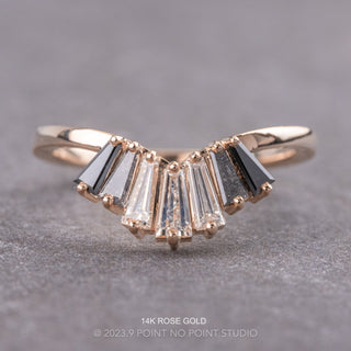 Large Windsor Wedding Ring, 7 Ombre Diamond, Loaf Band