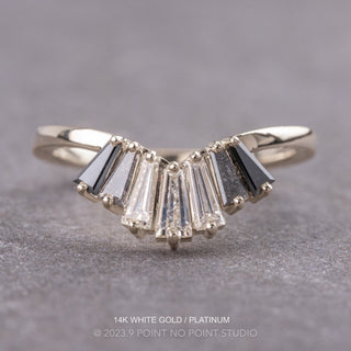 Large Windsor Wedding Ring, 7 Ombre Diamond, Loaf Band