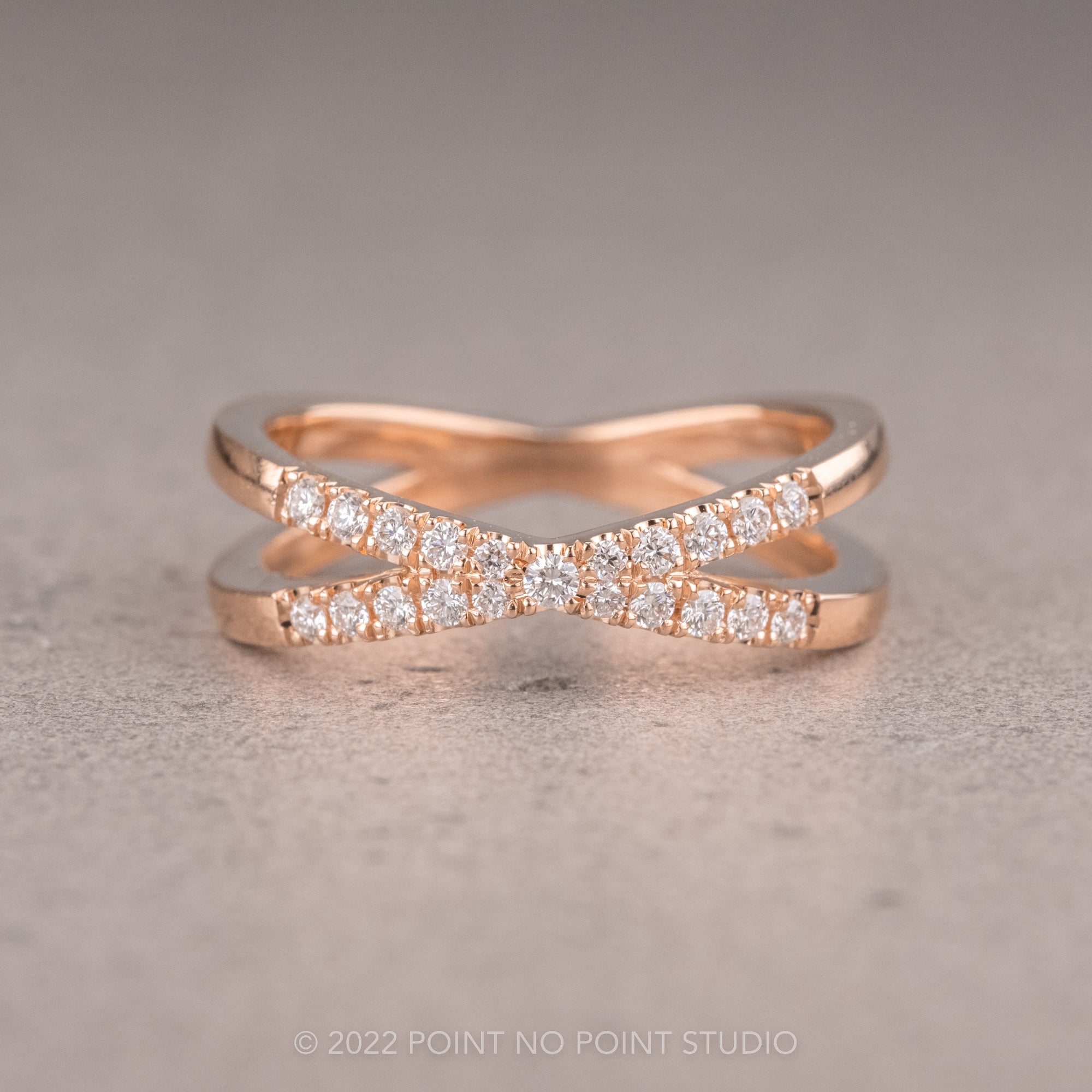 X Diamond Wedding Band – Point No Point Studio
