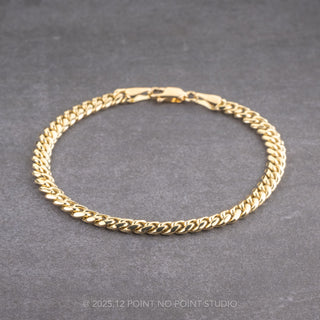 5mm Miami Cuban Curb, 8" Chain Bracelet, 14k Yellow Gold