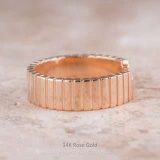 Ellipse Notched Wedding Ring, 6mm Polished