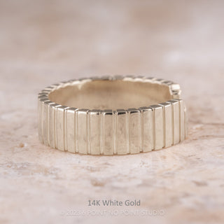 Ellipse Notched Wedding Ring, 6mm Polished