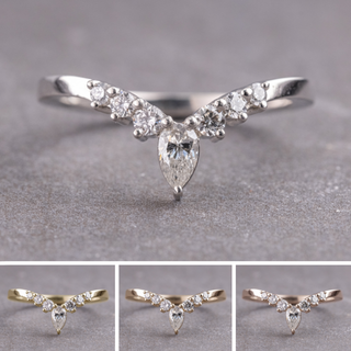 Cassie Wedding Ring, 7 Diamond, Square Band women's wedding band, Point No Point Studio. Eco-friendly, Recycled Metals, Conflict Free.