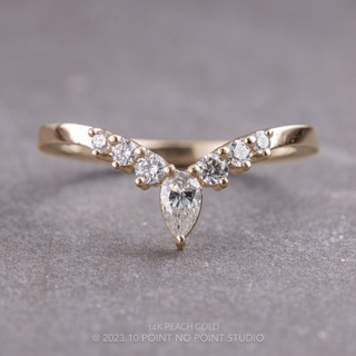 Cassie Wedding Ring, 7 Diamond, Square Band women's wedding band, Point No Point Studio. Eco-friendly, Recycled Metals, Conflict Free.