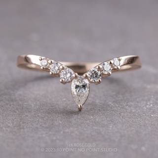 Cassie Wedding Ring, 7 Diamond, Square Band women's wedding band, Point No Point Studio. Eco-friendly, Recycled Metals, Conflict Free.