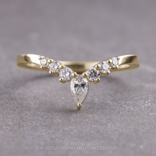 Cassie Wedding Ring, 7 Diamond, Square Band women's wedding band, Point No Point Studio. Eco-friendly, Recycled Metals, Conflict Free.