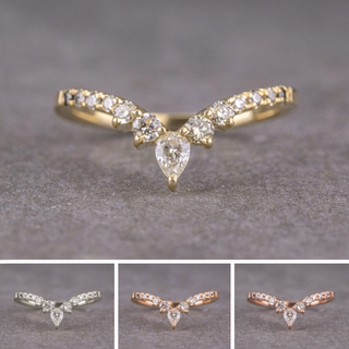Cassiopeia Wedding Ring, 13 Ombre Diamond
