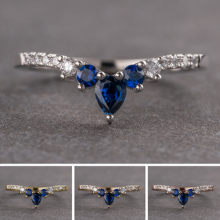 Cassiopeia Wedding Ring, Sapphires and Diamonds, 11