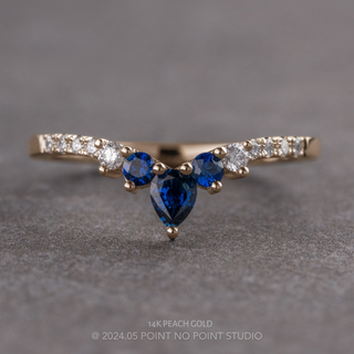 Cassiopeia Wedding Ring, Sapphires and Diamonds, 11