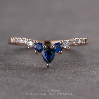 Cassiopeia Wedding Ring, Sapphires and Diamonds, 11