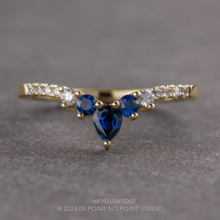 Cassiopeia Wedding Ring, Sapphires and Diamonds, 11