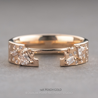 Celeste Wedding Ring Cuff, 21 Diamond, 5mm Polished women's wedding band, Point No Point Studio. Eco-friendly, Recycled Metals, Conflict Free.