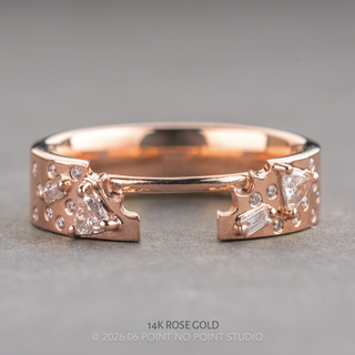 Celeste Wedding Ring Cuff, 21 Diamond, 5mm Polished women's wedding band, Point No Point Studio. Eco-friendly, Recycled Metals, Conflict Free.