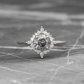 1.11 Carat Salt and Pepper Diamond Engagement Ring, Cosette Setting