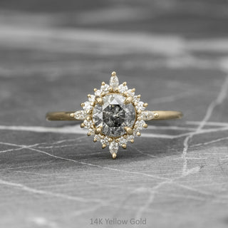 1.11 Carat Salt and Pepper Diamond Engagement Ring, Cosette Setting