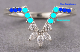 Custom Sapphire Cleopatra Wedding Ring for Clarem (AS 8.24)