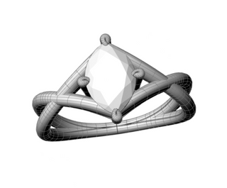 Custom Woven Split Shank Jane Engagement Ring