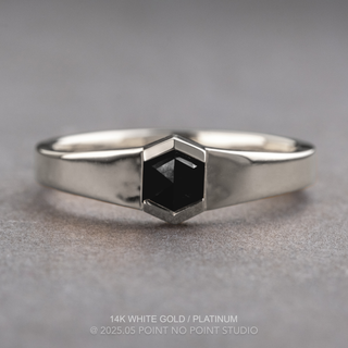 .89 Carat Black Hexagon Diamond Engagement Ring, Cygnus Setting