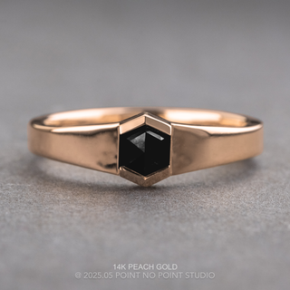 .89 Carat Black Hexagon Diamond Engagement Ring, Cygnus Setting