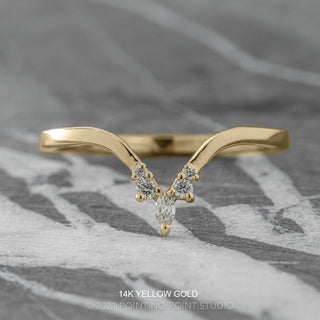 Small Freya Wedding Ring, 5 Diamond, Square Band