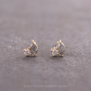 .13tcw Ombre Diamond Studs, 14k Yellow Gold Earrings