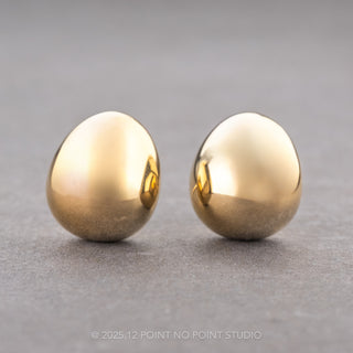 Puffed Ball Stud Earrings, 14k Yellow Gold