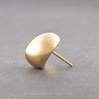 Puffed Ball Stud Earrings, 14k Yellow Gold