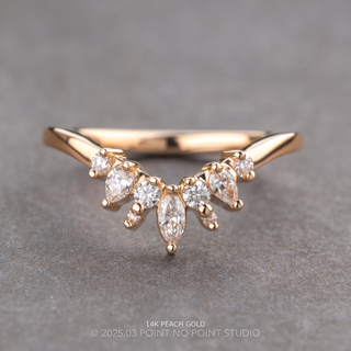 Ester Wedding Ring, 9 Diamond, Loaf Band