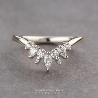 Ester Wedding Ring, 9 Diamond, Loaf Band