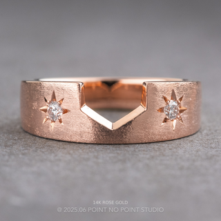 Estrella Wedding Ring, 2 Diamond, 5mm Matte