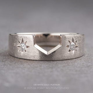 Estrella Wedding Ring, 2 Diamond, 5mm Matte