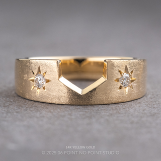 Estrella Wedding Ring, 2 Diamond, 5mm Matte