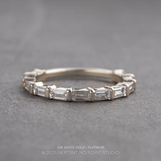 Eternity Style Wedding Ring, 11 Baguette Diamond women's wedding band, Point No Point Studio. Eco-friendly, Recycled Metals, Conflict Free.