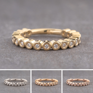 Eternity Wedding Ring, 19 Lab Grown Diamond, Bezel Set