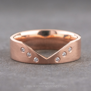 Ellipse Wedding Ring, 6 Diamond, 5mm Matte