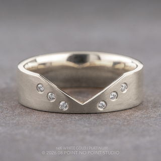 Ellipse Wedding Ring, 6 Diamond, 5mm Matte