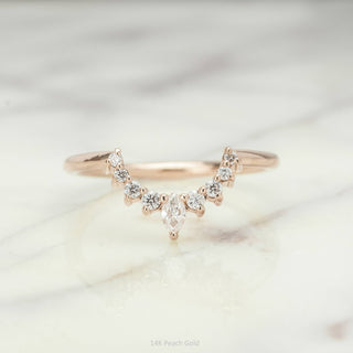 Etta Wedding Ring, 9 Diamond, Rounded Contour, Round Band
