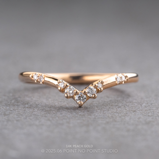 Fern Wedding Ring, 9 Diamond, Round Band