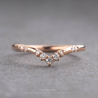 Fern Wedding Ring, 9 Diamond, Round Band
