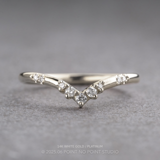 Fern Wedding Ring, 9 Diamond, Round Band